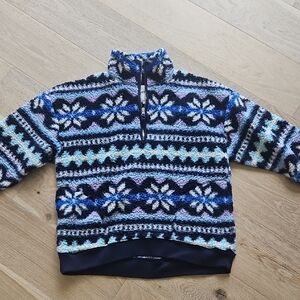 Aerie Blue and Black Zip Up Sweater